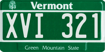 VT license plate XVI321