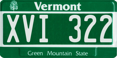 VT license plate XVI322