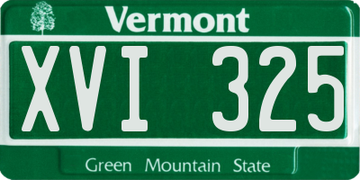 VT license plate XVI325