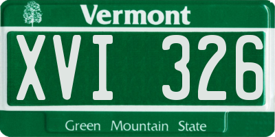VT license plate XVI326
