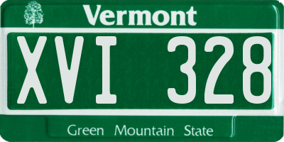 VT license plate XVI328