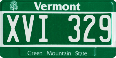 VT license plate XVI329