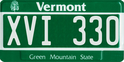 VT license plate XVI330