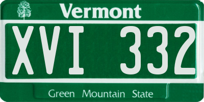 VT license plate XVI332