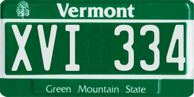 VT license plate XVI334