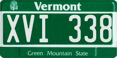 VT license plate XVI338
