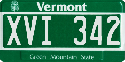 VT license plate XVI342