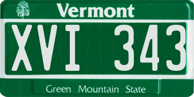VT license plate XVI343