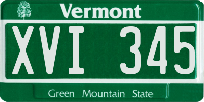 VT license plate XVI345