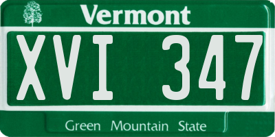 VT license plate XVI347