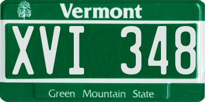VT license plate XVI348