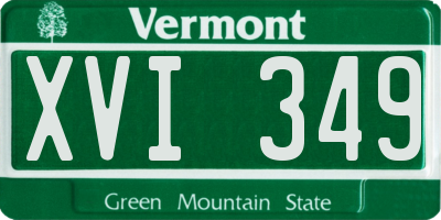 VT license plate XVI349