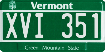 VT license plate XVI351