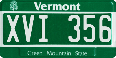 VT license plate XVI356
