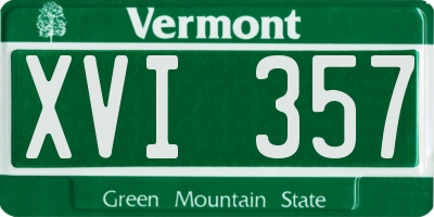 VT license plate XVI357