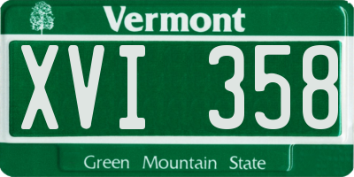 VT license plate XVI358