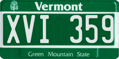 VT license plate XVI359