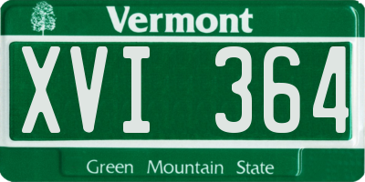 VT license plate XVI364
