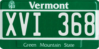 VT license plate XVI368