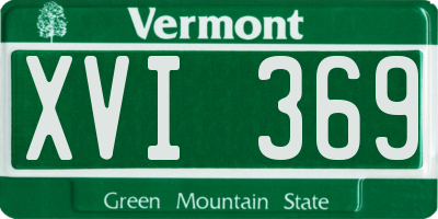 VT license plate XVI369