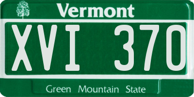 VT license plate XVI370
