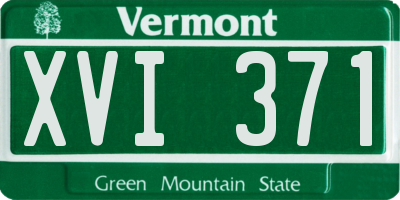 VT license plate XVI371