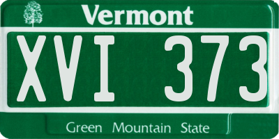 VT license plate XVI373