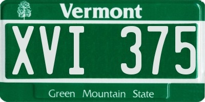 VT license plate XVI375