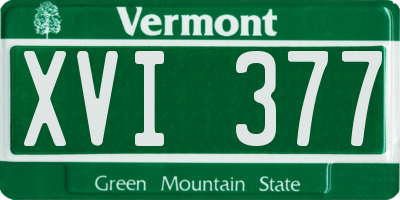 VT license plate XVI377