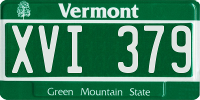 VT license plate XVI379