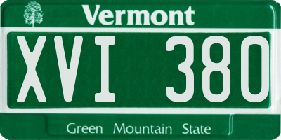VT license plate XVI380