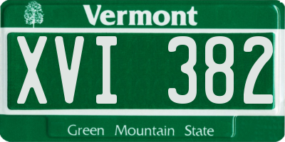 VT license plate XVI382