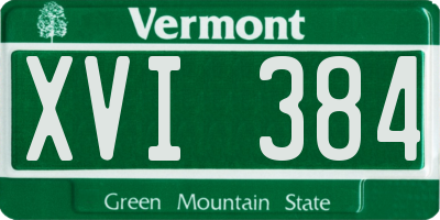 VT license plate XVI384