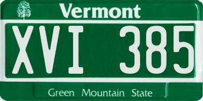 VT license plate XVI385