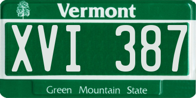 VT license plate XVI387