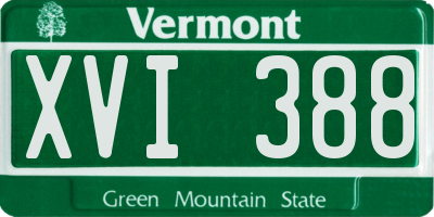 VT license plate XVI388