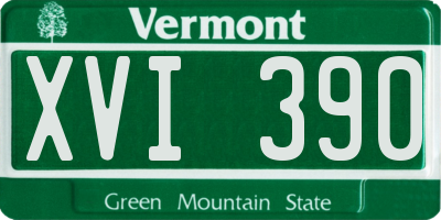 VT license plate XVI390
