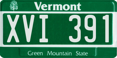 VT license plate XVI391