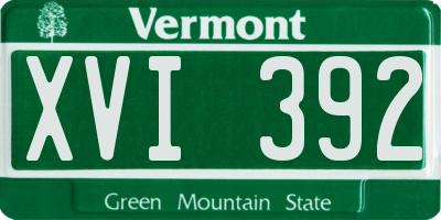 VT license plate XVI392