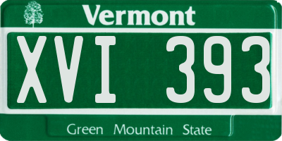VT license plate XVI393