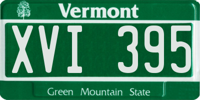 VT license plate XVI395
