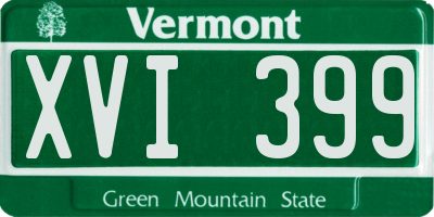 VT license plate XVI399
