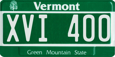 VT license plate XVI400