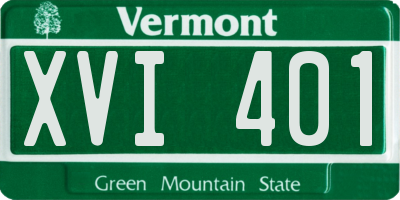VT license plate XVI401