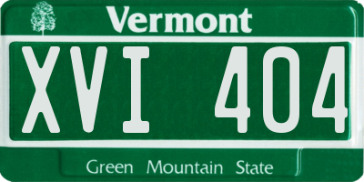 VT license plate XVI404