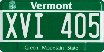 VT license plate XVI405