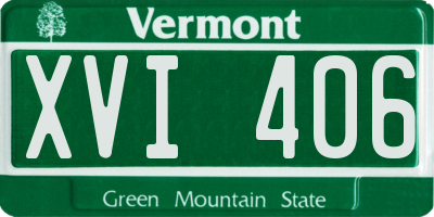 VT license plate XVI406