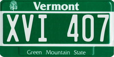 VT license plate XVI407
