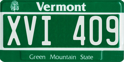 VT license plate XVI409