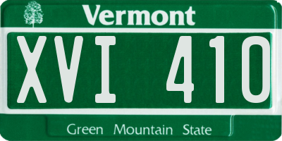 VT license plate XVI410